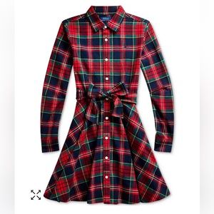 NWT Ralph Lauren girls size 5 plaid cotton shirt dress